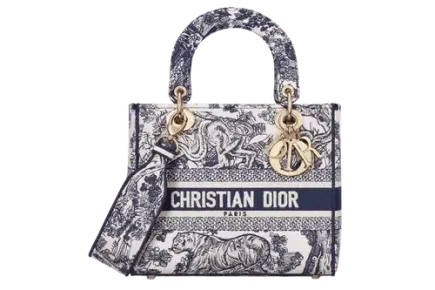 Medium Lady D Lite Bag x Toile de Jouy Embroidery BlueFeatured image