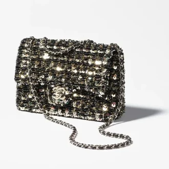 Chanel flap bag sequins gold tone metal AS4561B20755U2246