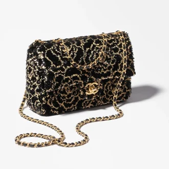 Chanel flap bag sequins gold tone metal AS4561B20758U2179 #2