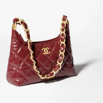 Chanel hobo handbag shiny lambskin gold tone metal AS4912B16897U1192