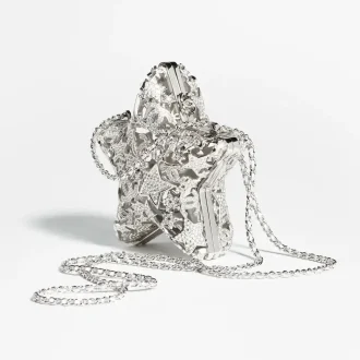Chanel star minaudiere silver tone metal strass AS5658B21275U2335