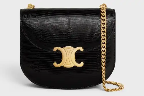 Celine Chain Besace Clea In Lizard Black Featured image